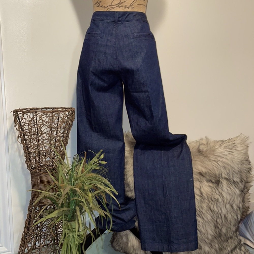 🔵🎉HP “NWT” TALL GIRLS DREAM FLARE LEG BANANA REPUBLIC DARK WASH TROUSERS - Picture 4 of 15